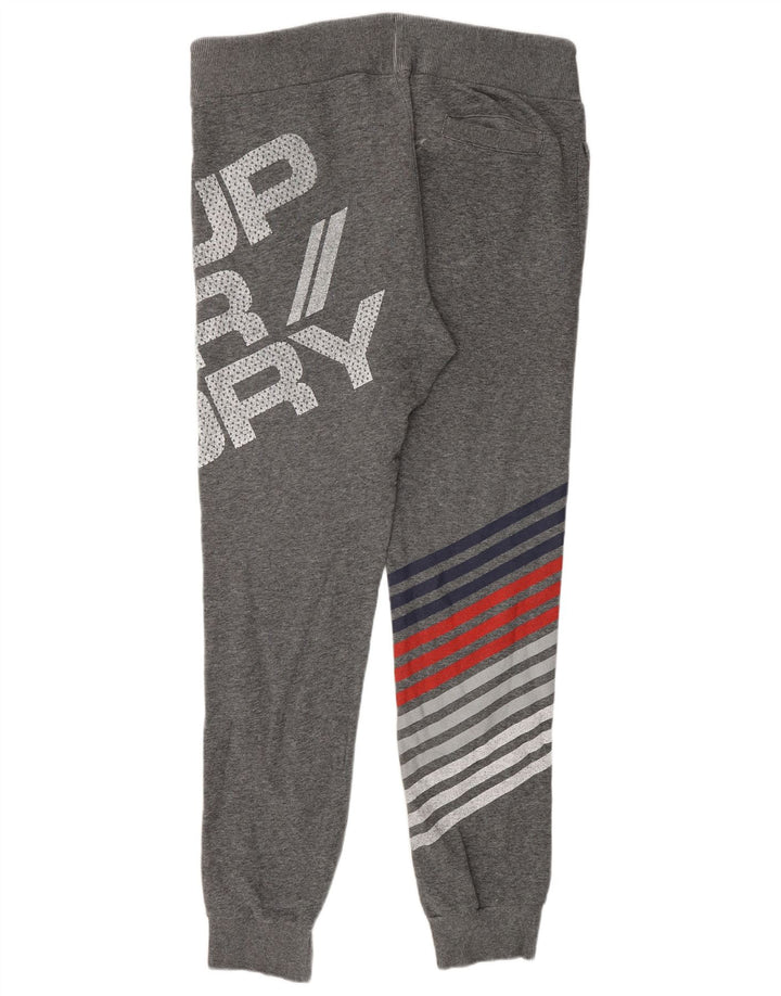 SUPERDRY Pantalon de Survêtement Graphique Homme Joggers Large Gris Rayé Coton