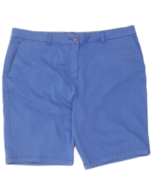 Joules Short Chino Taille Haute Femme UK 18 XL W38 Bleu Coton