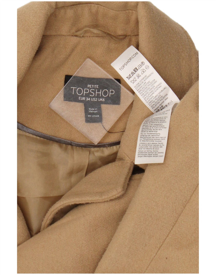Topshop Manteau Femme UK 6 XS Beige Polyester