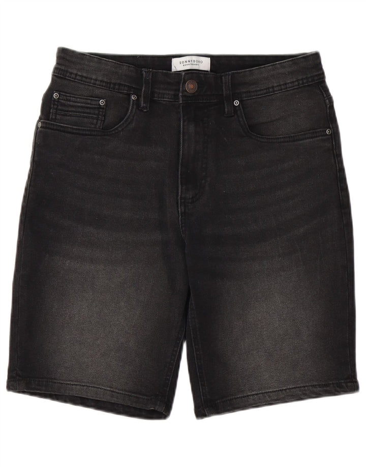 SONNY BONO Short en Jean Femme IT 44 Moyen W29 Coton Noir