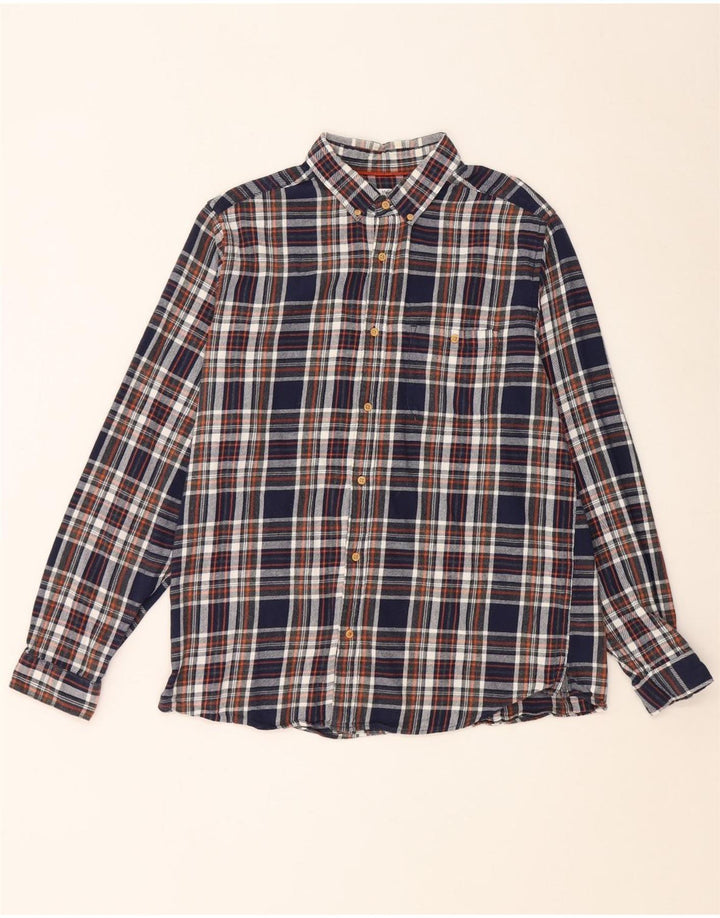 Max&Co. Chemise Flanelle Homme Grand Carreau Bleu Marine Coton