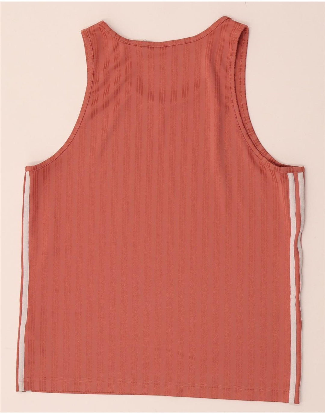 Adidas Débardeur Homme Rayé Orange Moyen Polyester