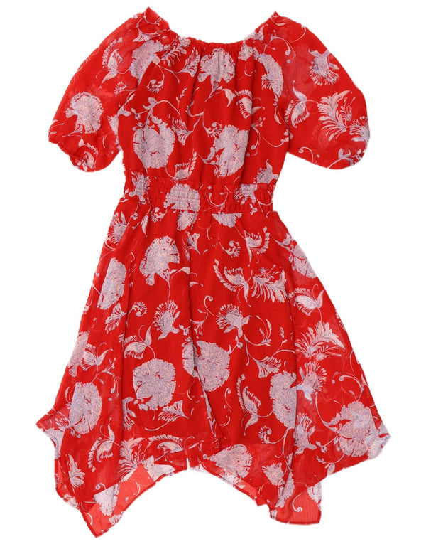 Tommy Hilfiger Robe asymétrique pour femme US 8 Medium Red Floral