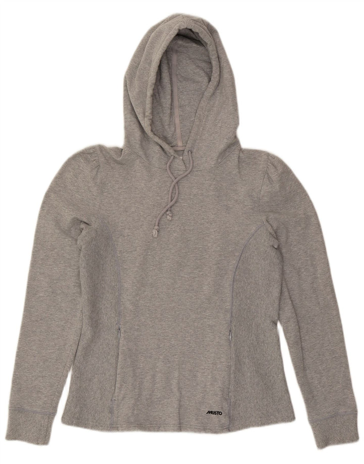 Musto Pull à capuche pour femme UK 10 Petit Gris Coton