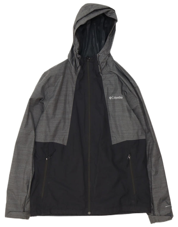 Columbia Veste de pluie à capuche Omni-Tech pour homme UK 40 Large Gris Colorblock