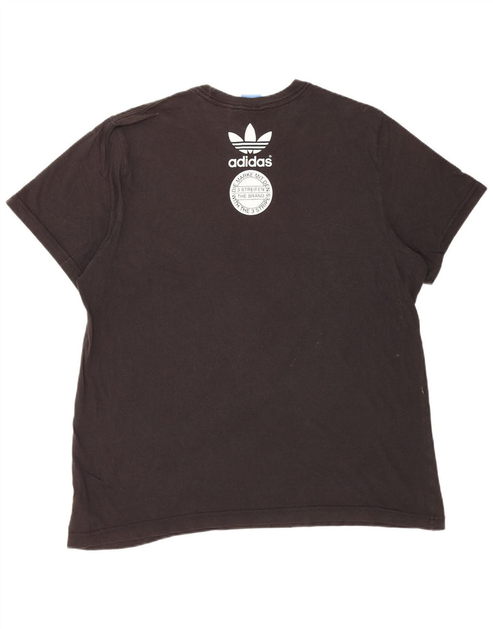 ADIDAS Mens Graphic T-Shirt Top Large Black Cotton