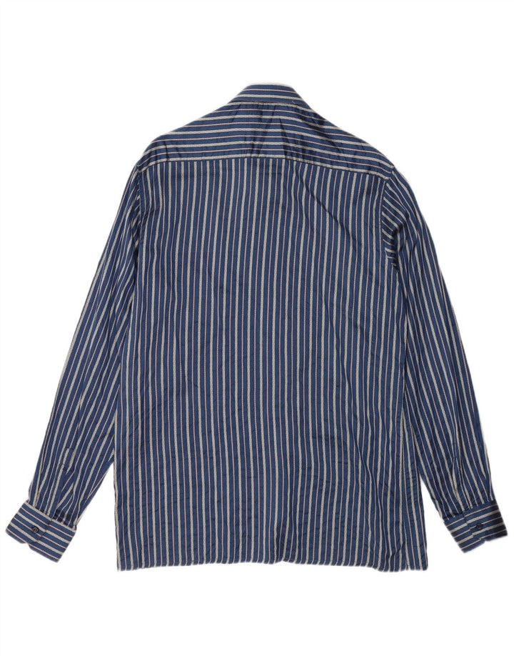 vintage Chemise Homme Taille 42 16 1/2 Grande Rayure Bleue