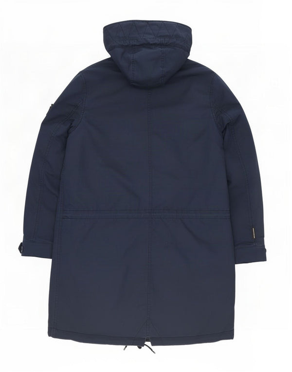 Superdry Veste Parka à Capuche Femme UK 8 Small Bleu Marine Coton