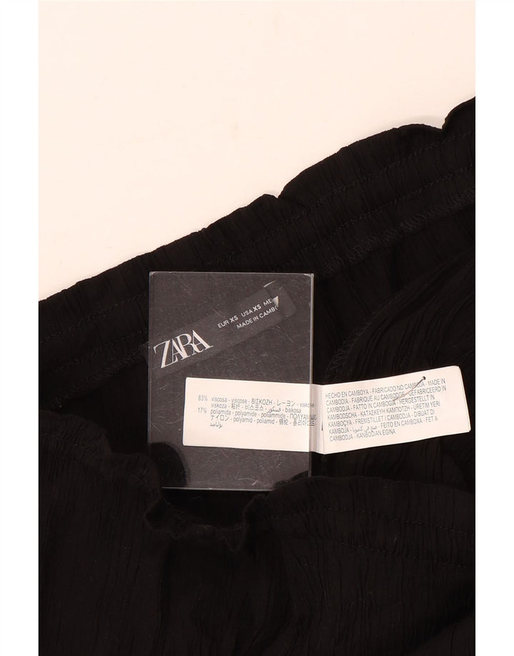 Zara Pantalon décontracté bootcut pour femme XS W24 L32 Noir Viscose