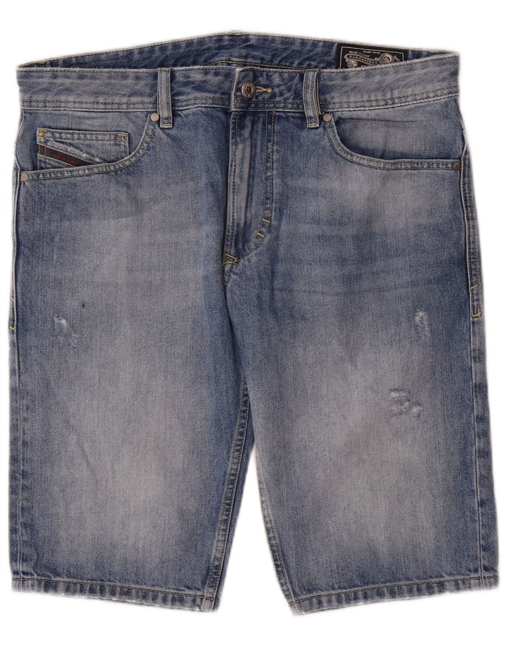 Diesel Short en jean vieilli W32 en coton bleu moyen pour homme