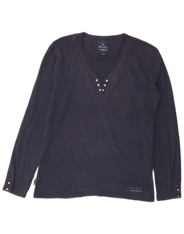 Champion Haut à manches longues Easy Fit pour femme UK 18 XL Bleu marine Coton