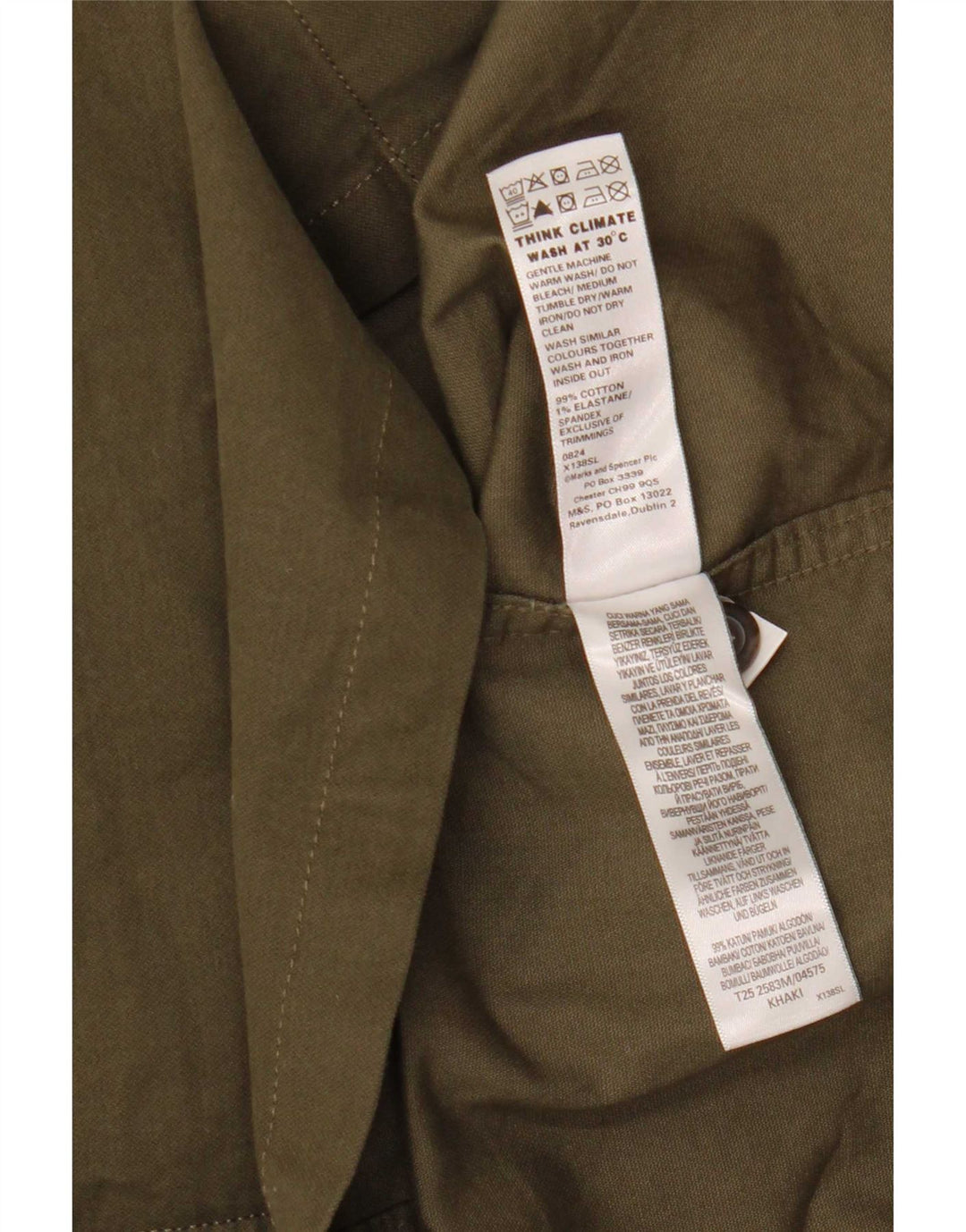 Marks & Spencer Chemise surchemise homme petit coton kaki