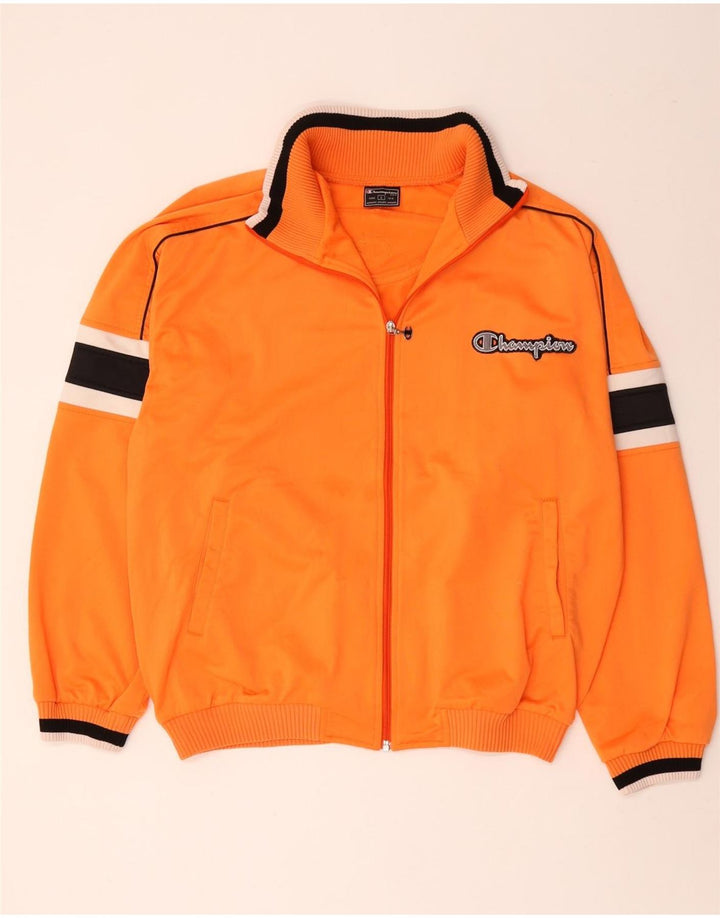 Champion Veste de survêtement pour homme Large Orange Colourblock Polyester
