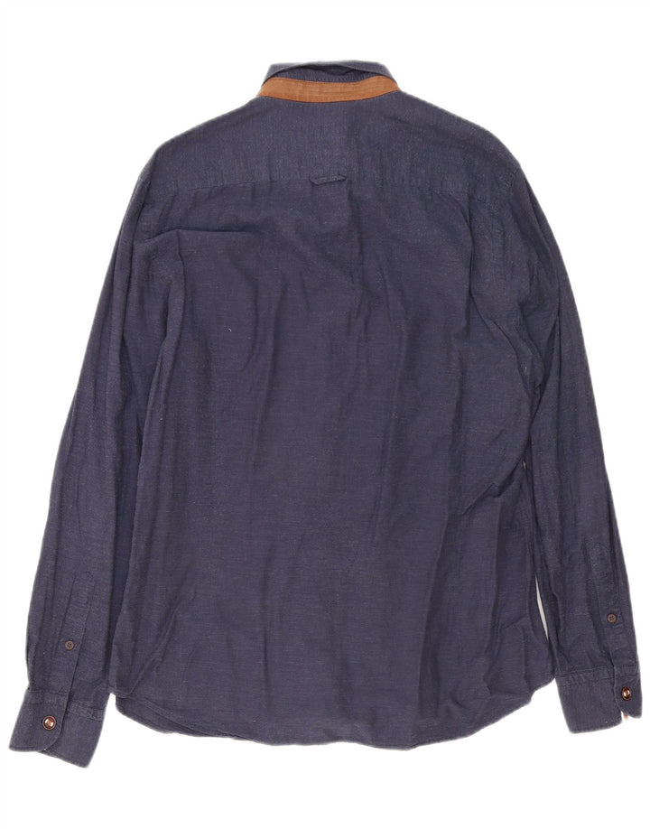 Massimo Dutti Chemise Homme Large Bleu Marine