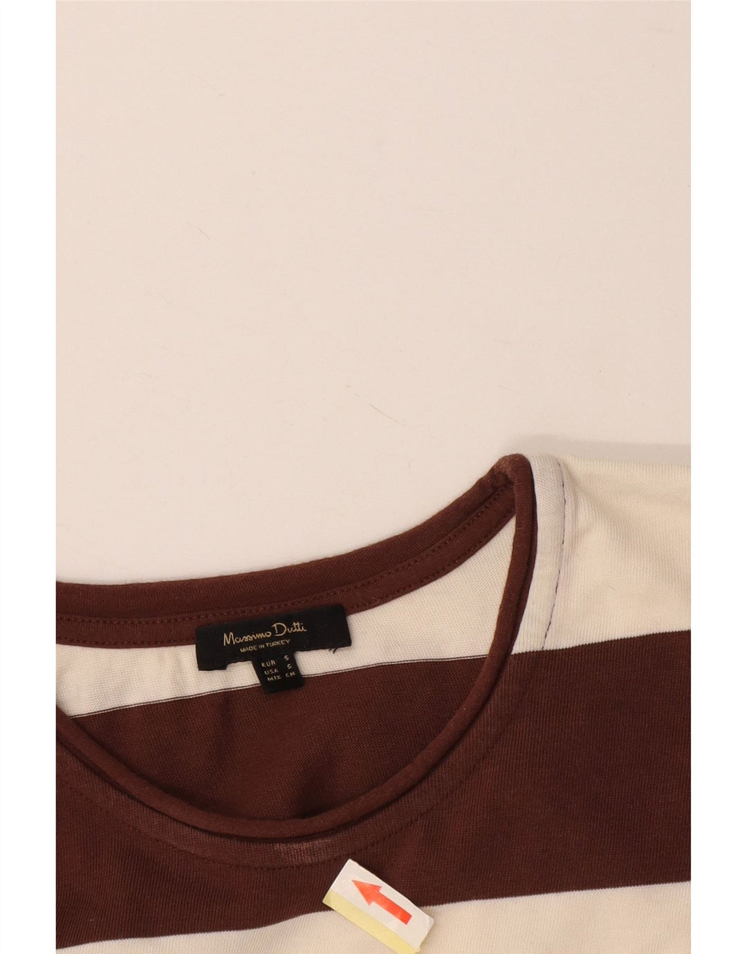 Massimo Dutti Haut à manches longues pour homme en coton rayé marron