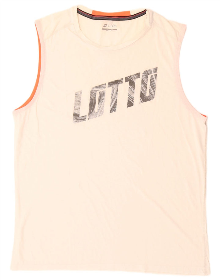Lotto Débardeur Graphique Homme 2XL Blanc Cassé