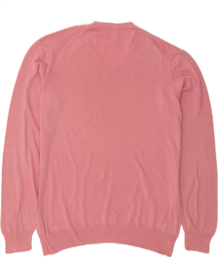MARLBORO CLASSICS Mens V-Neck Jumper Sweater Large Pink Vintage Marlboro Classics and Second-Hand Marlboro Classics from Messina Hembry 