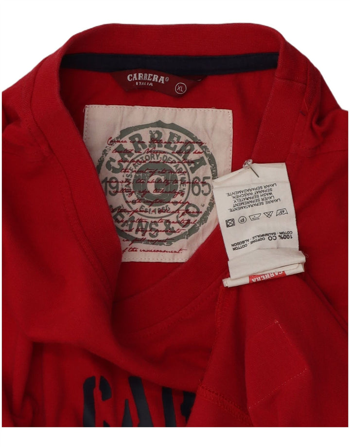 Carrera T-Shirt Graphique Top XL Rouge Coton Homme