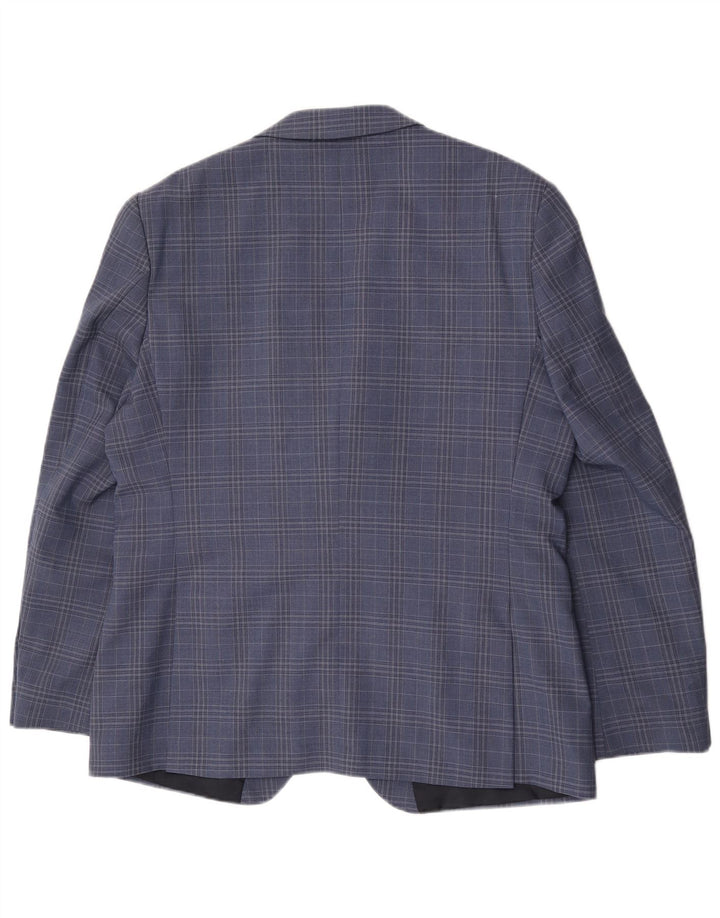 Ben Sherman Veste blazer à 2 boutons pour homme UK 44 2XL Bleu à carreaux en laine