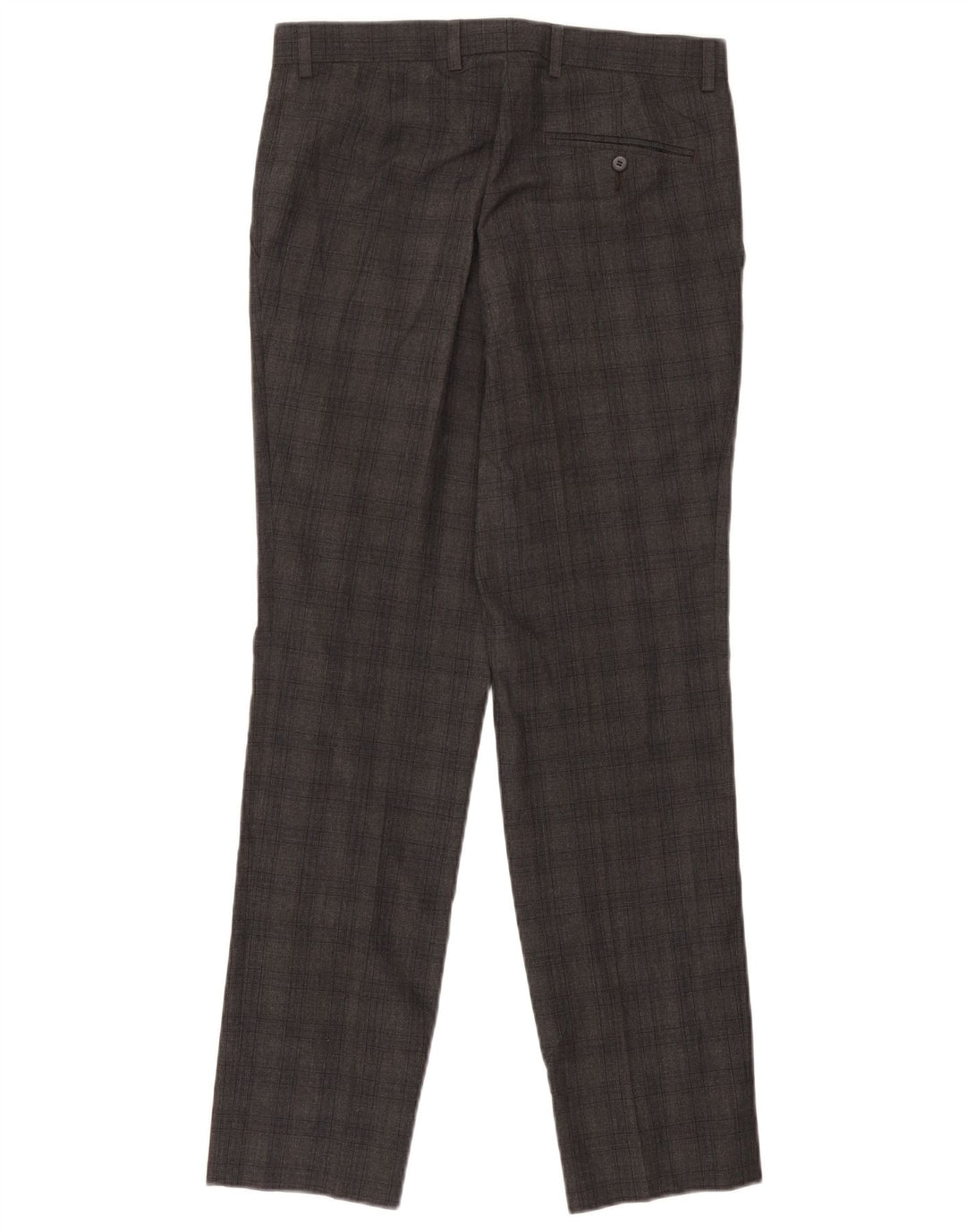 Marks & Spencer Pantalon de costume slim pour homme W30 L31 Gris à carreaux Polyester