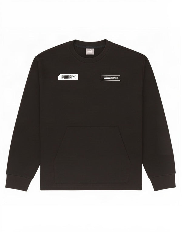 Puma Sweat-shirt graphique pour homme en coton noir Taille S