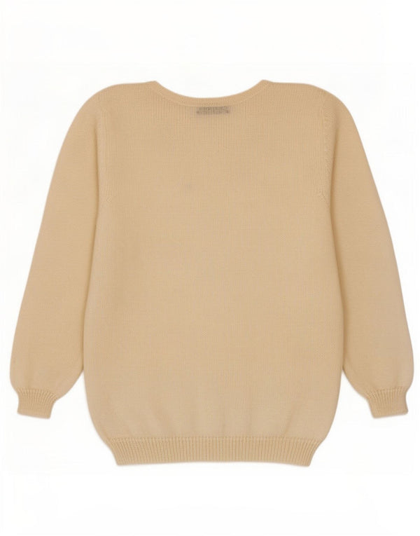 vintage Womens Boat Neck Jumper Pull UK 14 Grand Mohair Blanc