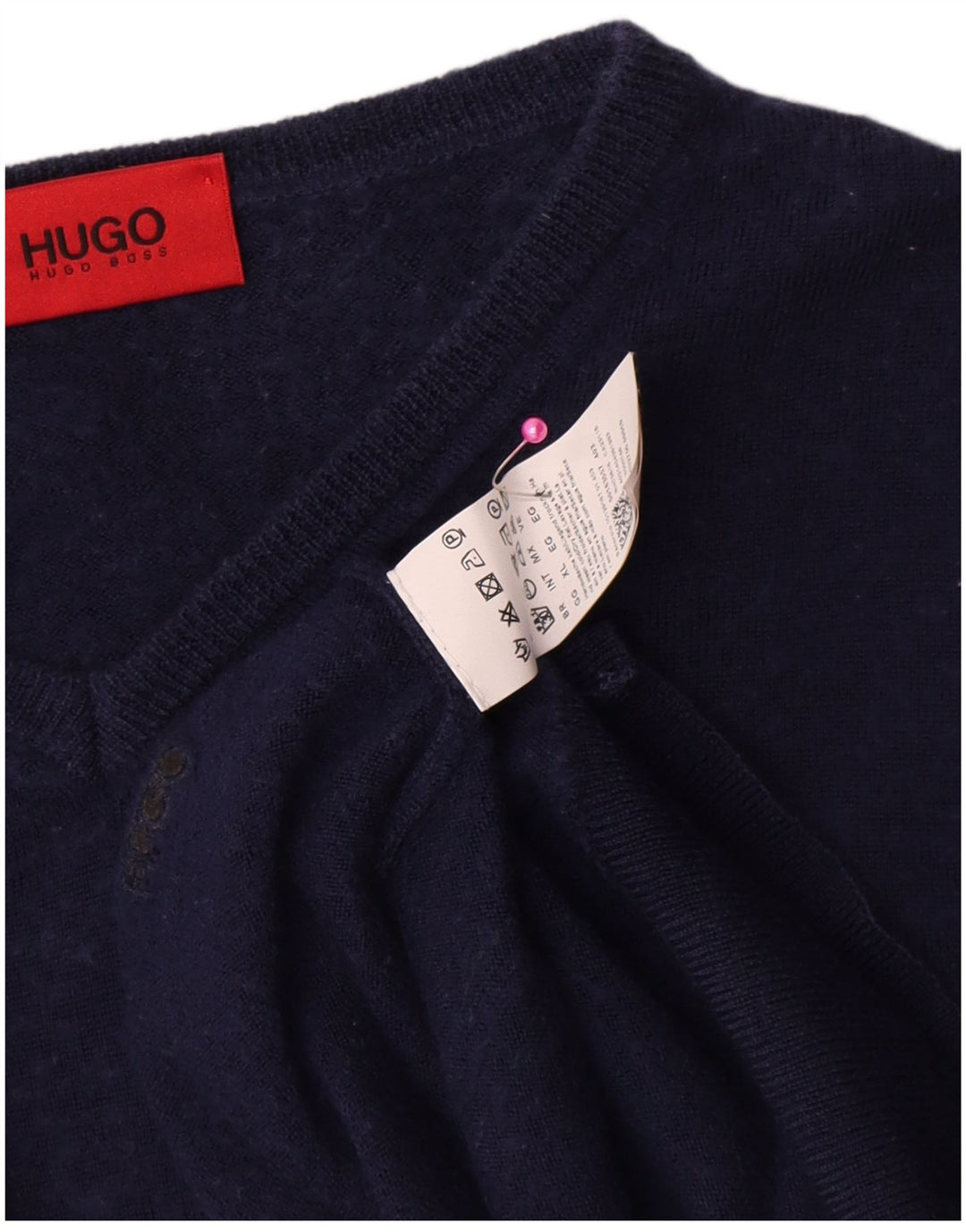 Hugo Boss Homme Pull col V XL Bleu marine Laine