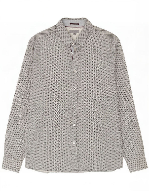 Ted Baker Chemise Homme Taille 5 XL Noir Géométrique Coton