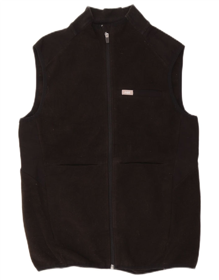 FIGS Gilet polaire pour femme UK 10 Small Noir Polyester