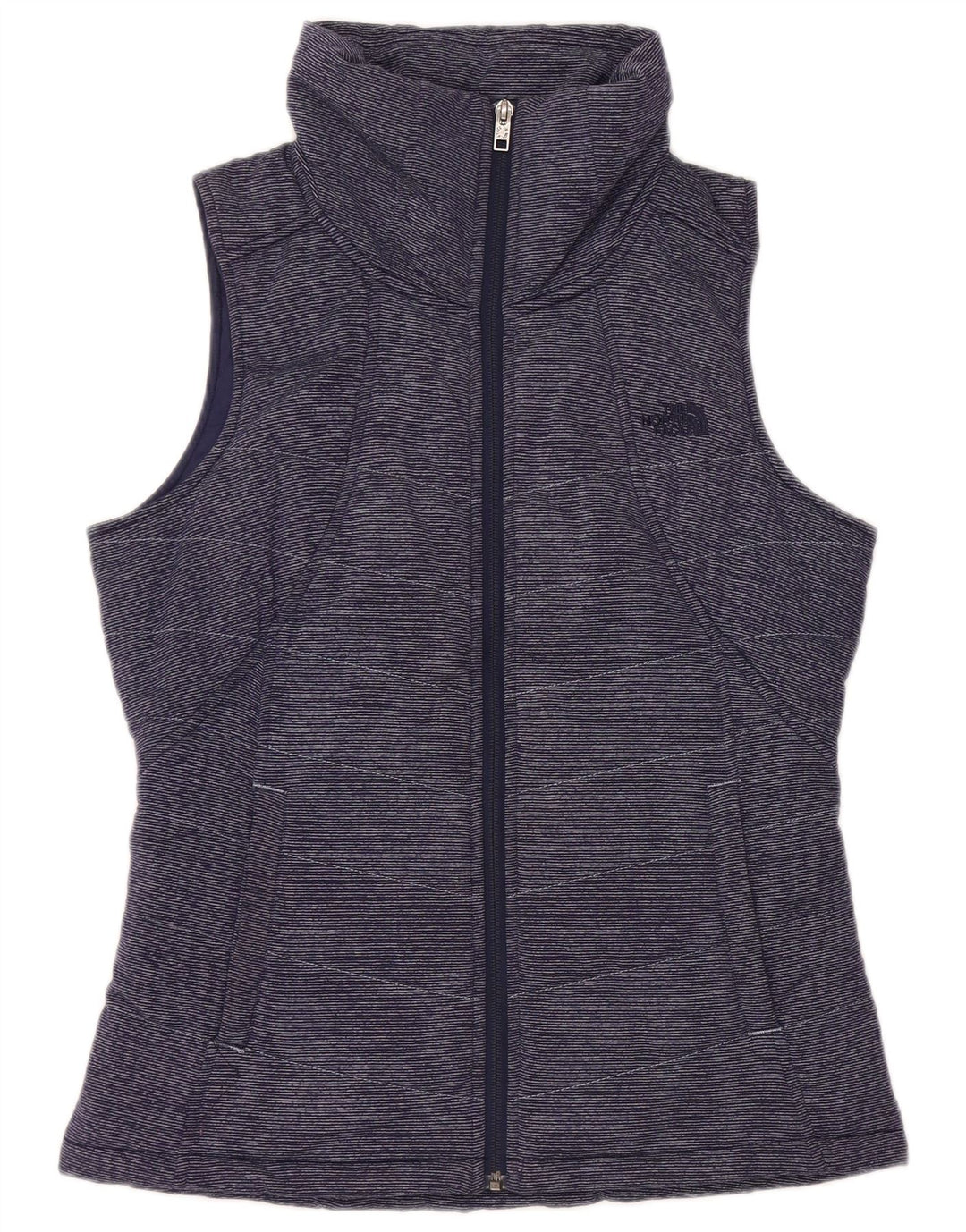 THE NORTH FACE Gilet rembourré pour femme UK 14 Bleu marine moyen à fines rayures