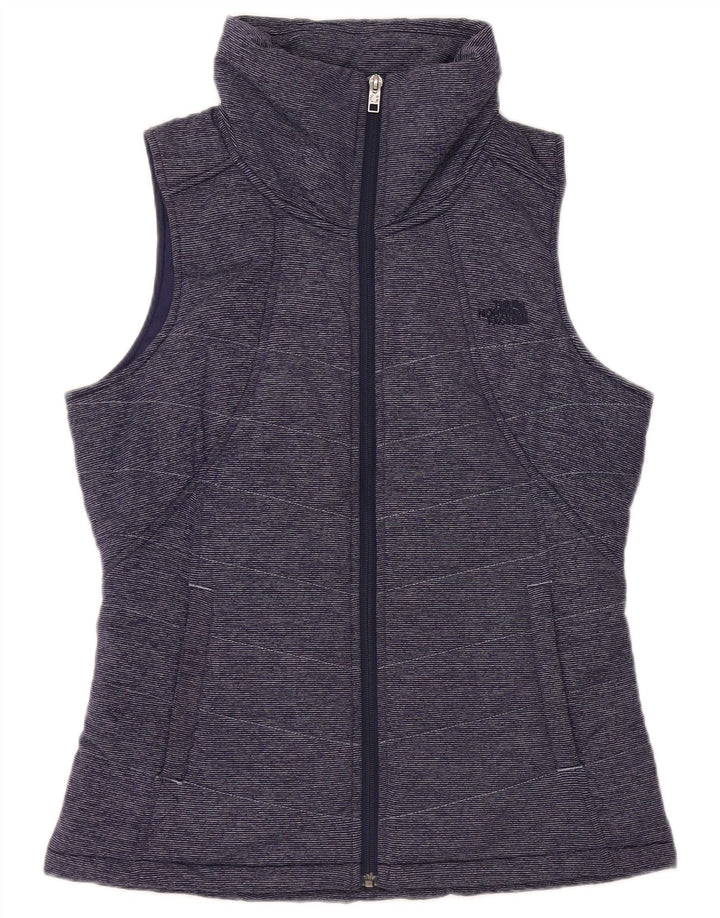 THE NORTH FACE Gilet rembourré pour femme UK 14 Bleu marine moyen à fines rayures