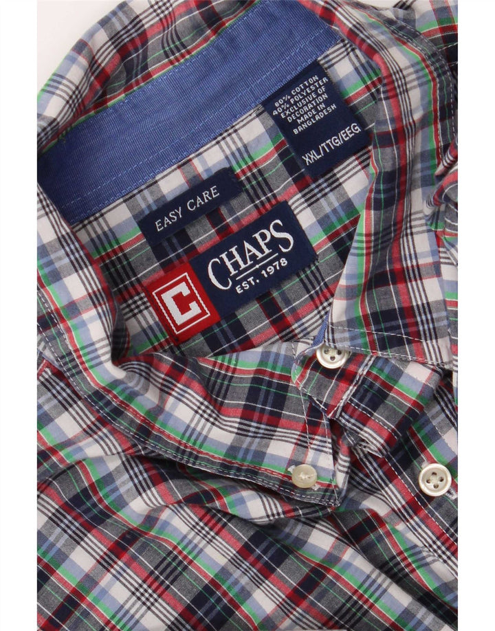 Chaps Chemise à manches courtes pour homme facile d'entretien 2XL en coton à carreaux multicolore