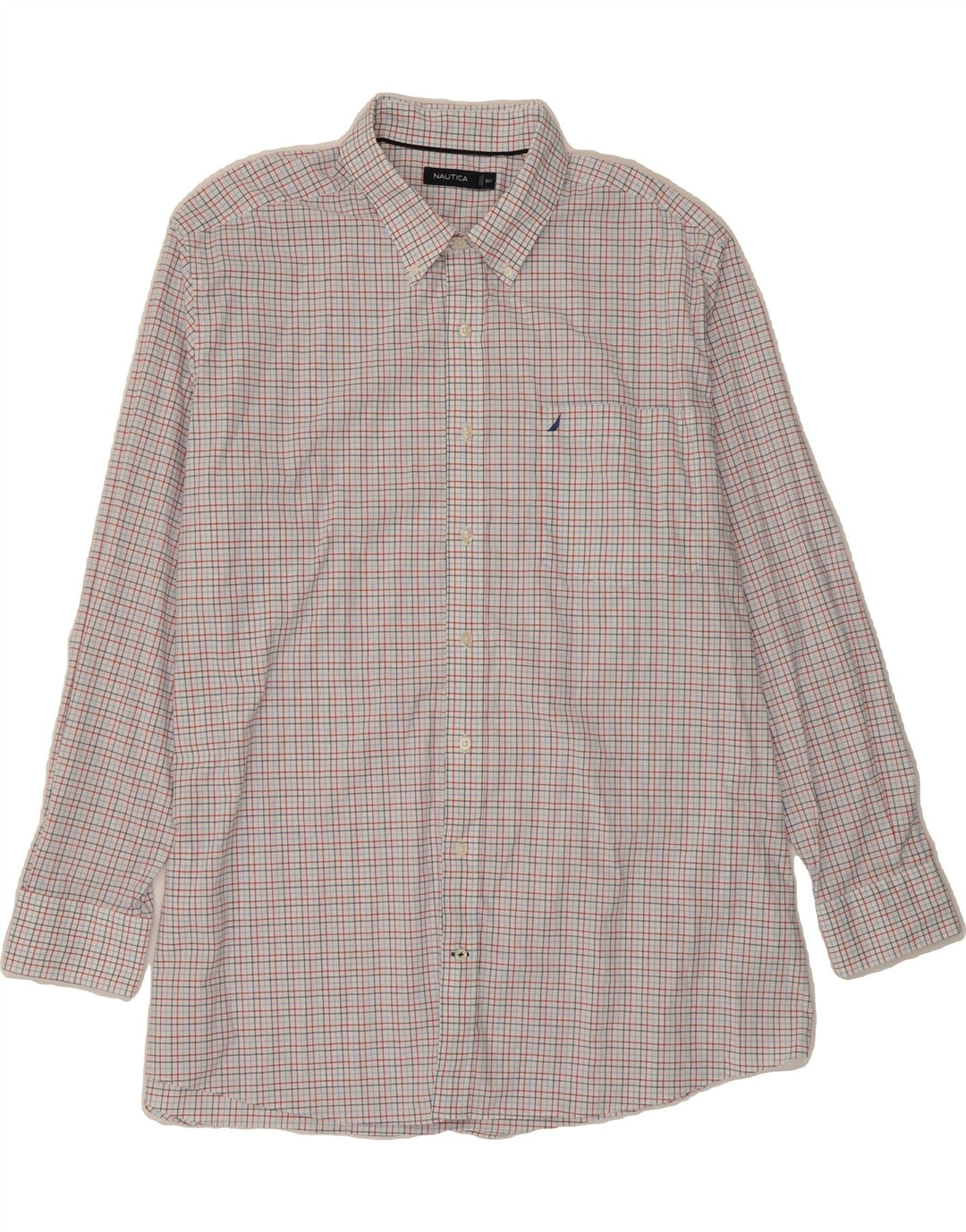 NAUTICA Mens Shirt 3XL Blue Check Cotton Vintage Nautica and Second-Hand Nautica from Messina Hembry 