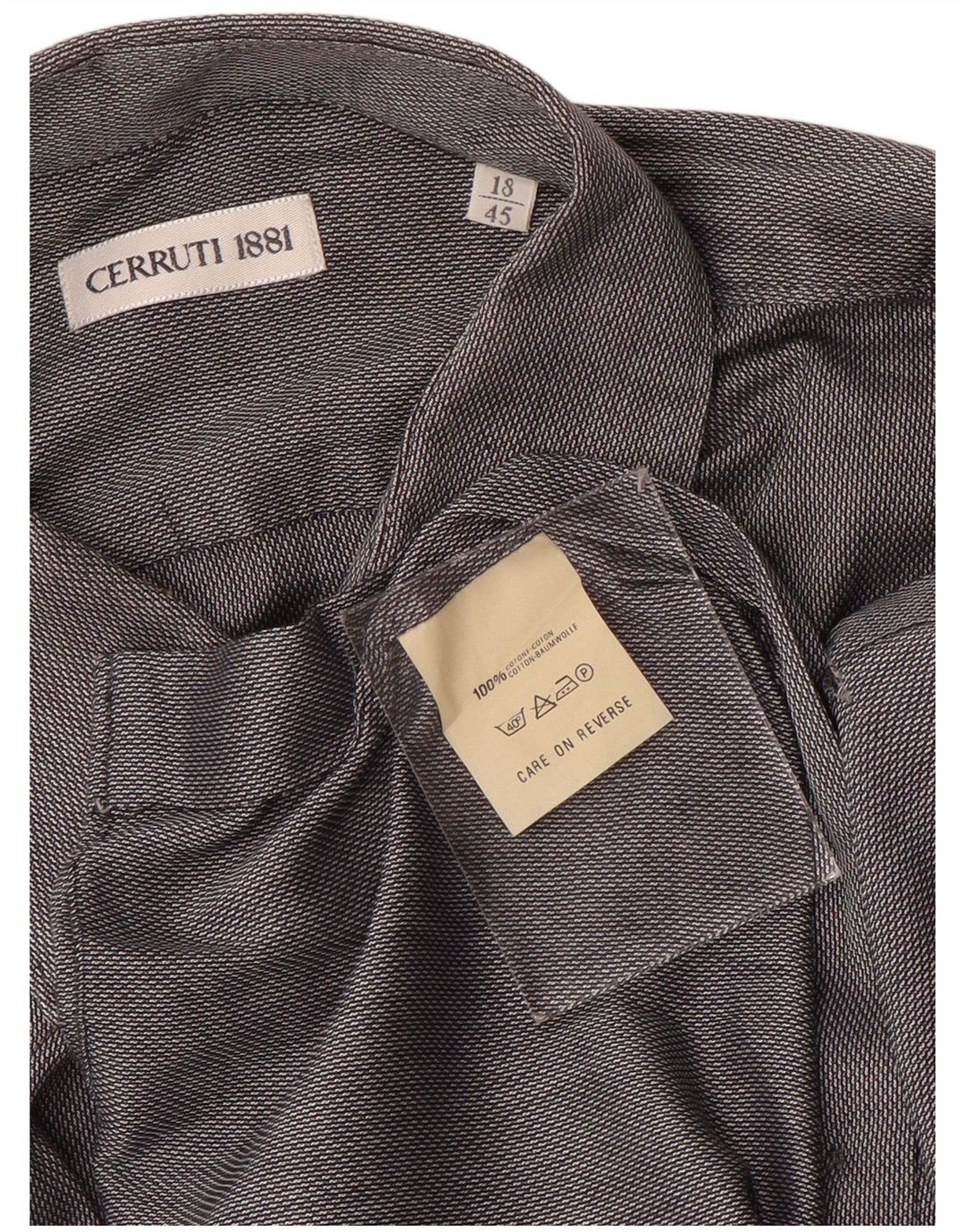 CERRUTI 1881 Chemise Homme Taille 18 2XL Gris Coton