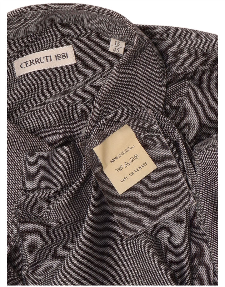 CERRUTI 1881 Chemise Homme Taille 18 2XL Gris Coton
