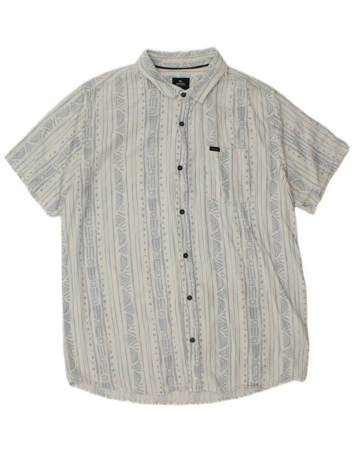Rip Curl Chemise à manches courtes pour hommes XL Viscose géométrique blanche