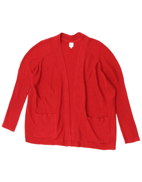 John Lewis Pull cardigan ouvert surdimensionné pour femme UK 10 Petit polyester rouge