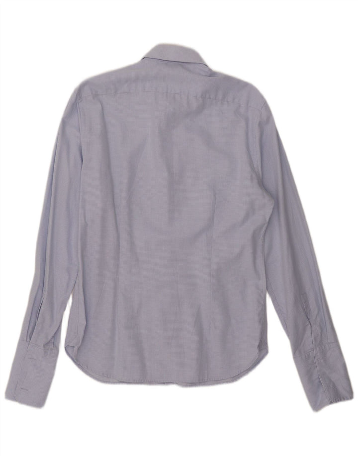 Dkny Chemise formelle coupe slim pour homme Taille 15 1/2 Carreaux bleu moyen