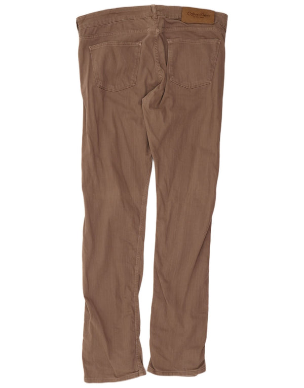 Calvin Klein Jean Slim Homme IT 52 XL W36 L33 Marron Coton