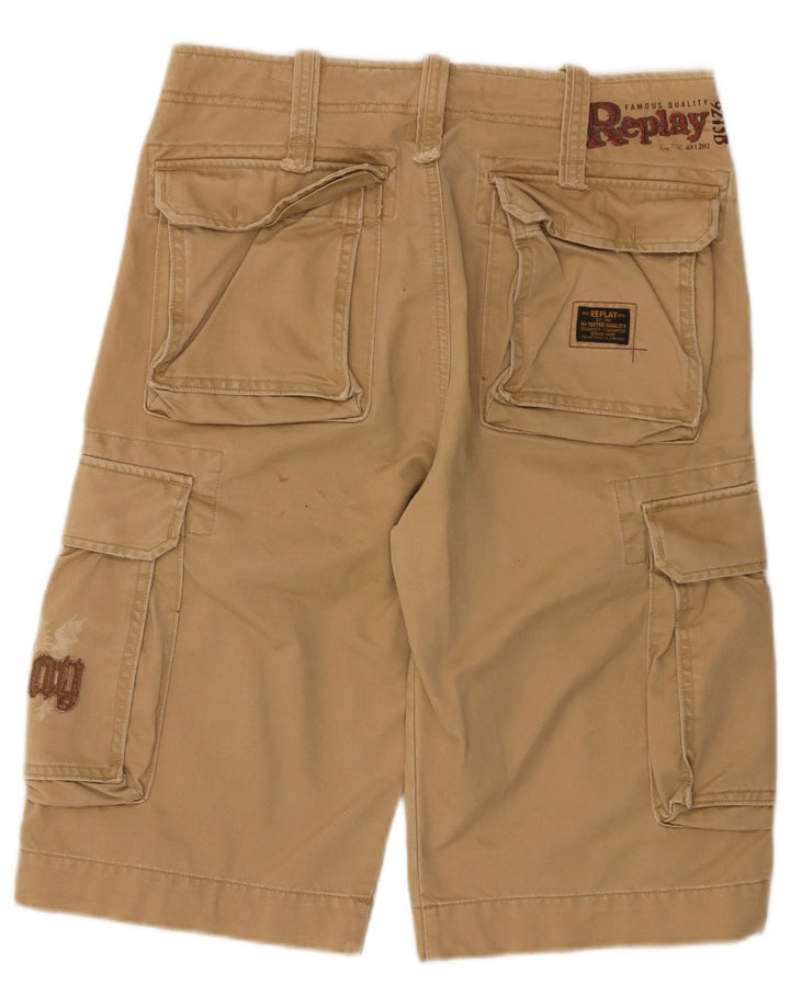 Replay Short Cargo Graphique W31 Homme Beige Moyen Coton