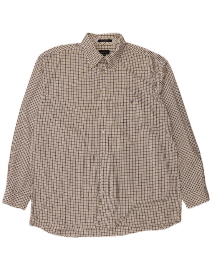 Gant Chemise Regular Fit Homme 2XL Coton à Carreaux Blanc