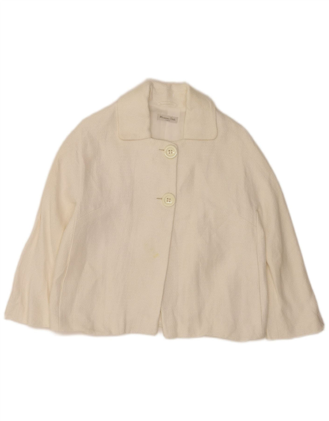 Massimo Dutti Veste blazer courte à 2 boutons pour femme EU 38 Blanc moyen