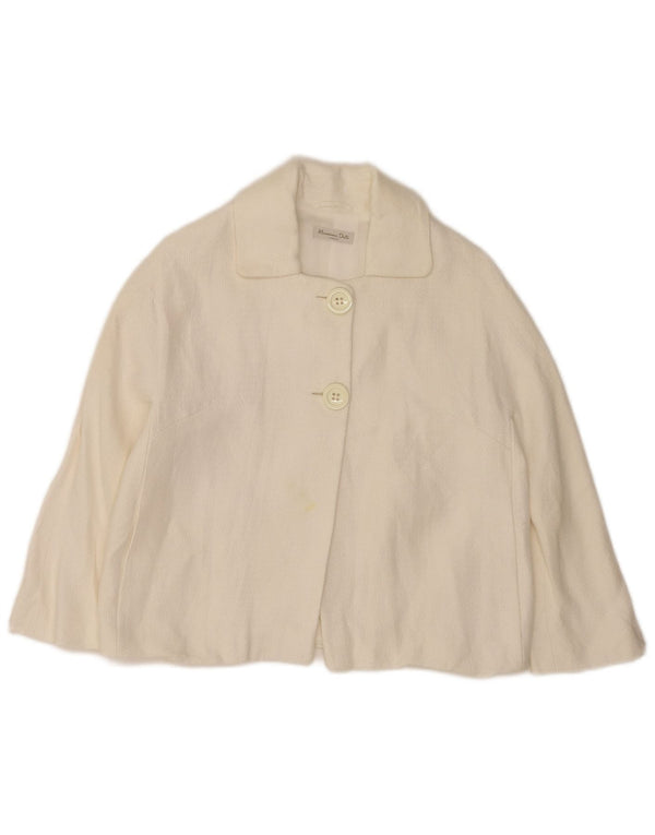 Massimo Dutti Veste blazer courte à 2 boutons pour femme EU 38 Blanc moyen