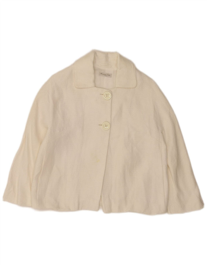 Massimo Dutti Veste blazer courte à 2 boutons pour femme EU 38 Blanc moyen