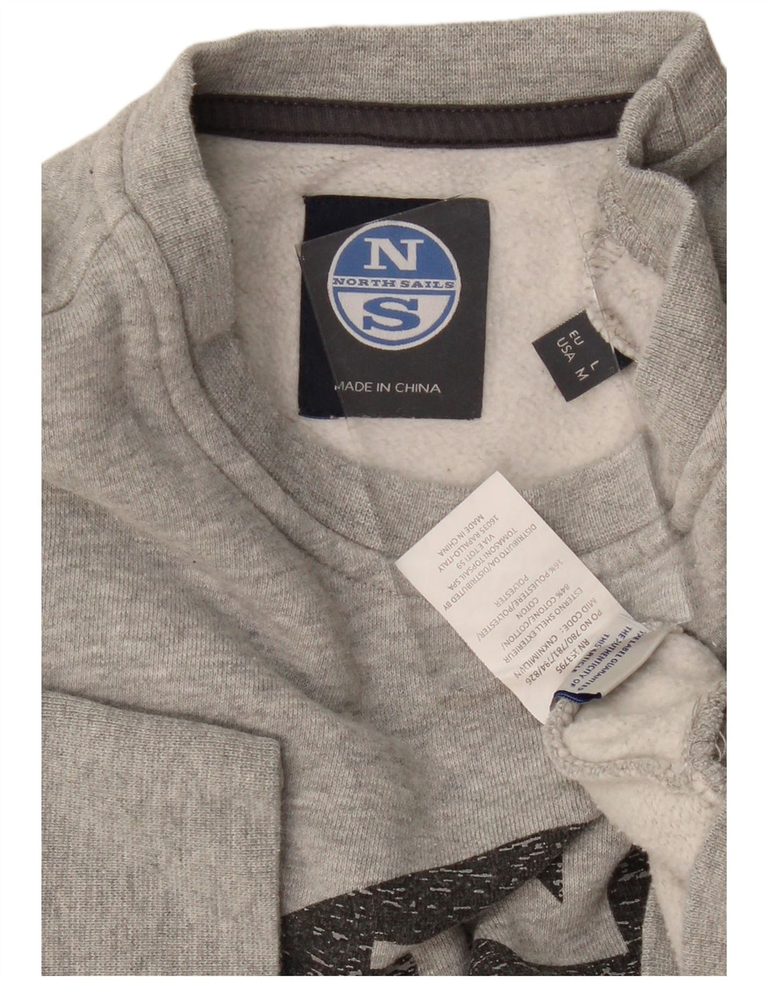 NORTH SAILS Sweat-shirt graphique pour femme UK 14 Gris moyen moucheté