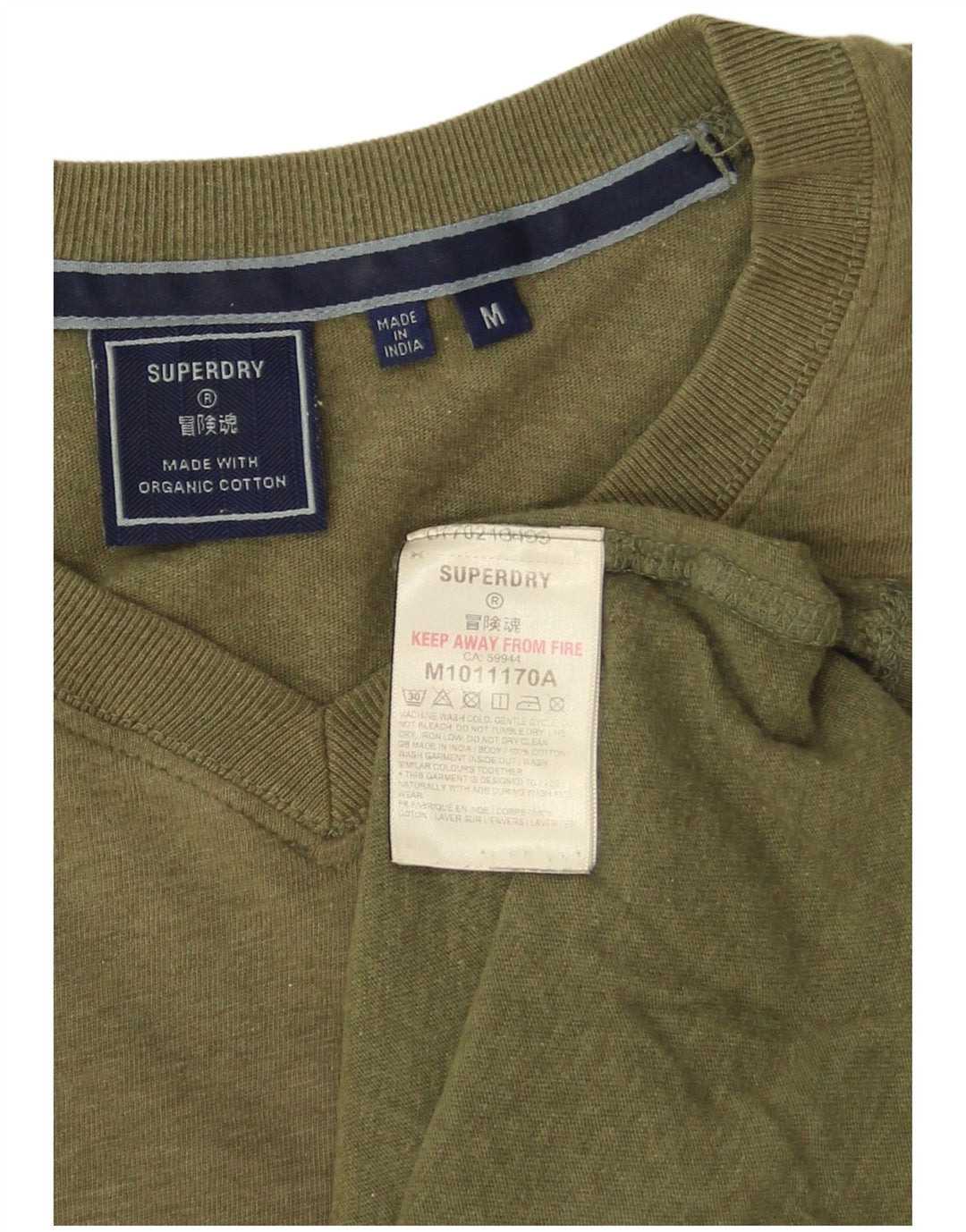 Superdry T-Shirt Homme Kaki Moyen Coton