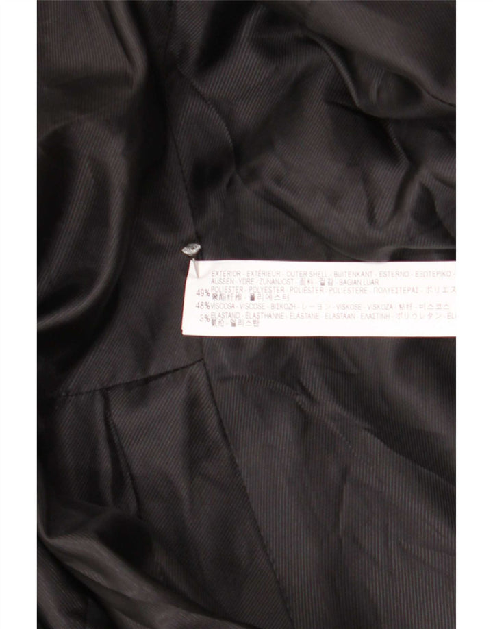 Zara Femme 1 Bouton Blazer Veste UK 12 Moyen Noir Polyester