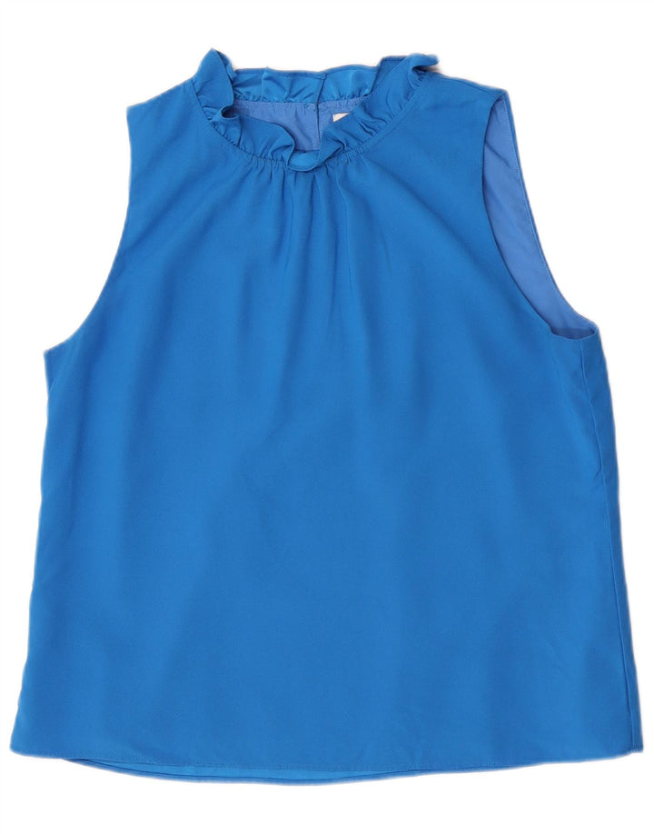 J. Crew Chemisier sans manches pour femme UK 44 Bleu moyen Polyester