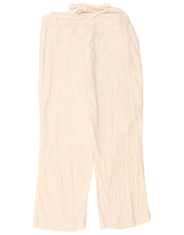 Marks & Spencer Pantalon décontracté pour femme UK 16 Large W36 L27 Lin blanc