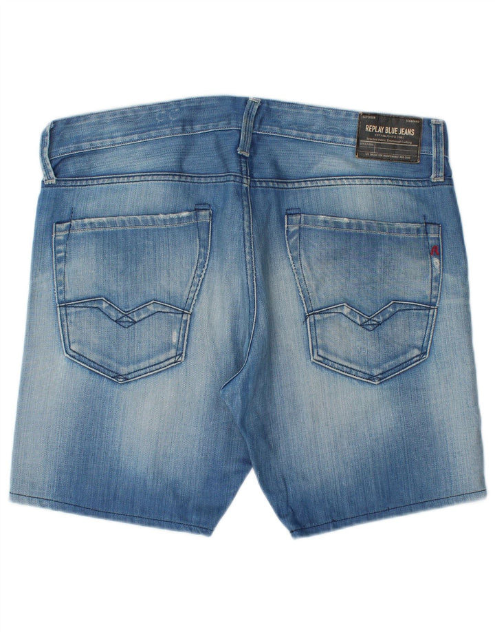 Replay Short Waitom Denim W33 Large Homme Bleu Coton